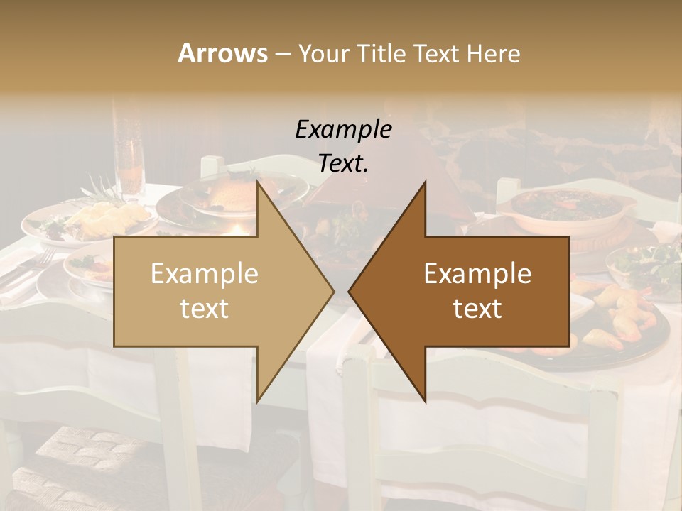 Table With Food In A Restaurant PowerPoint Template