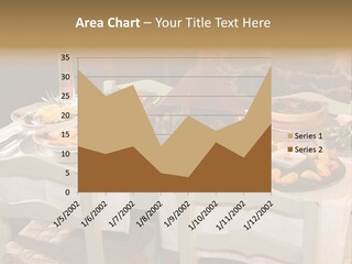 Table With Food In A Restaurant PowerPoint Template