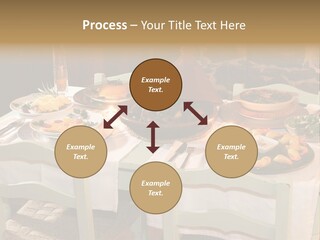 Table With Food In A Restaurant PowerPoint Template