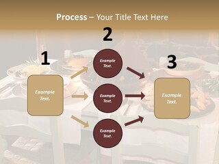 Table With Food In A Restaurant PowerPoint Template