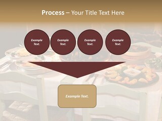 Table With Food In A Restaurant PowerPoint Template