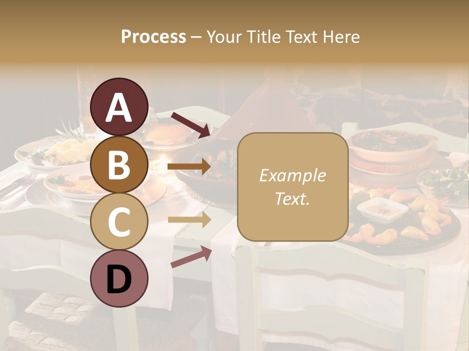 Table With Food In A Restaurant PowerPoint Template