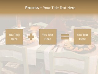 Table With Food In A Restaurant PowerPoint Template