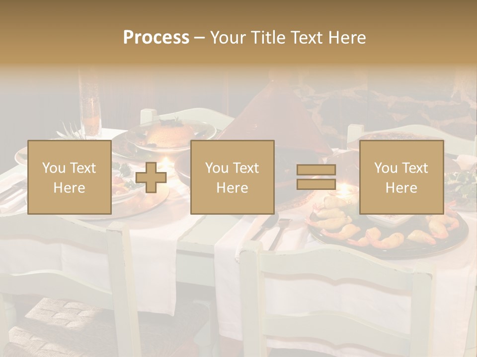 Table With Food In A Restaurant PowerPoint Template