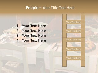 Table With Food In A Restaurant PowerPoint Template