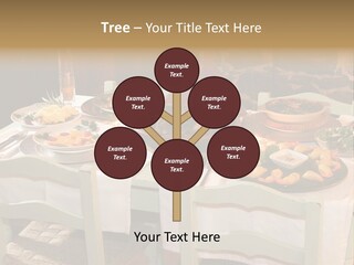 Table With Food In A Restaurant PowerPoint Template