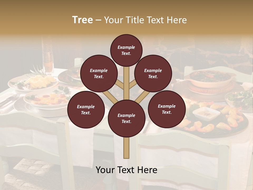 Table With Food In A Restaurant PowerPoint Template