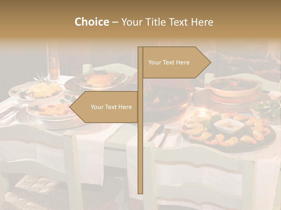Table With Food In A Restaurant PowerPoint Template