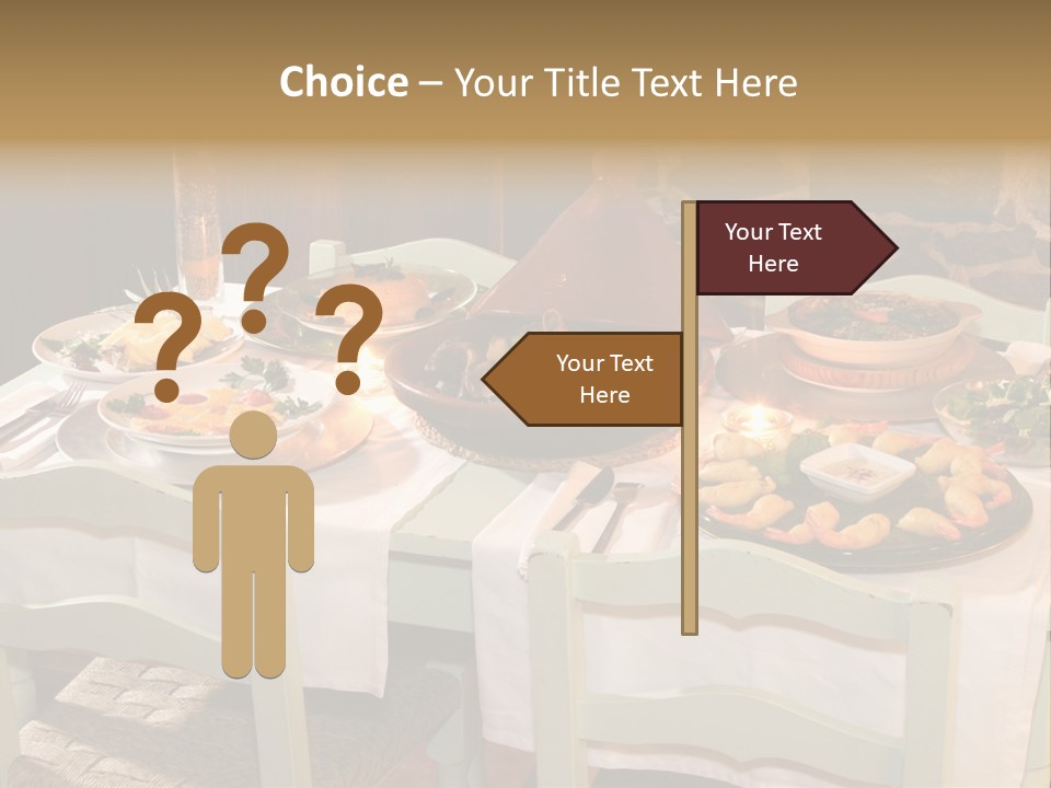 Table With Food In A Restaurant PowerPoint Template