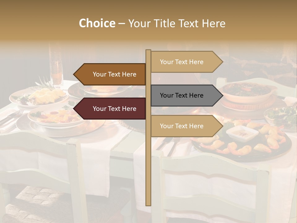 Table With Food In A Restaurant PowerPoint Template