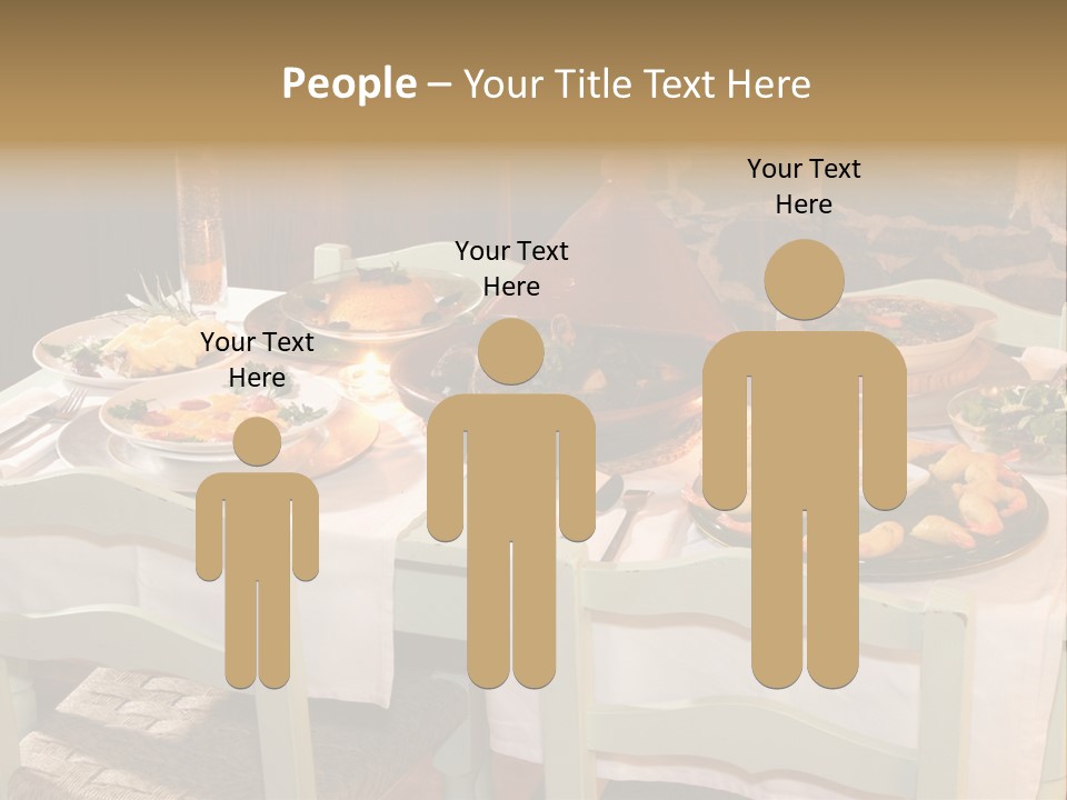 Table With Food In A Restaurant PowerPoint Template