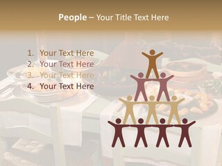 Table With Food In A Restaurant PowerPoint Template