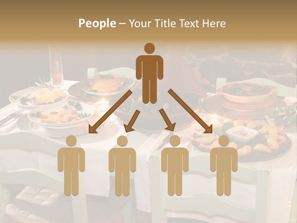 Table With Food In A Restaurant PowerPoint Template