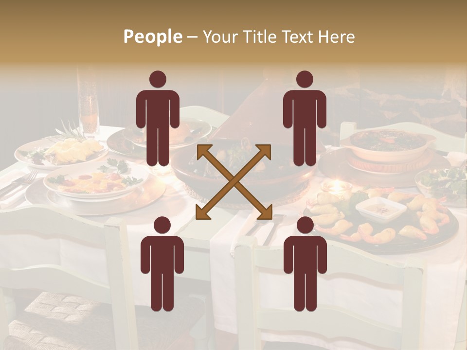Table With Food In A Restaurant PowerPoint Template