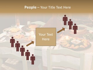 Table With Food In A Restaurant PowerPoint Template