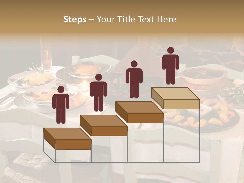 Table With Food In A Restaurant PowerPoint Template