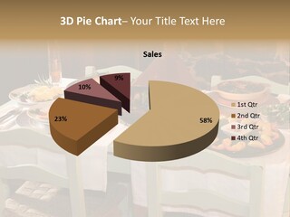 Table With Food In A Restaurant PowerPoint Template