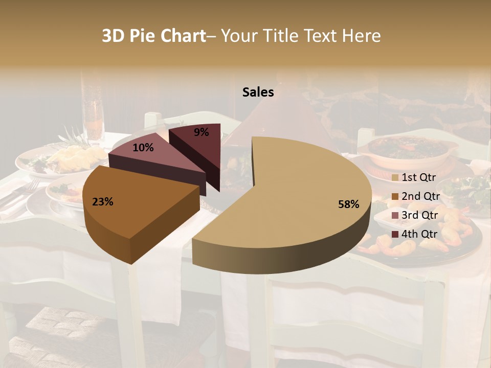 Table With Food In A Restaurant PowerPoint Template