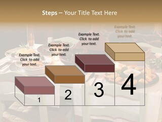 Table With Food In A Restaurant PowerPoint Template