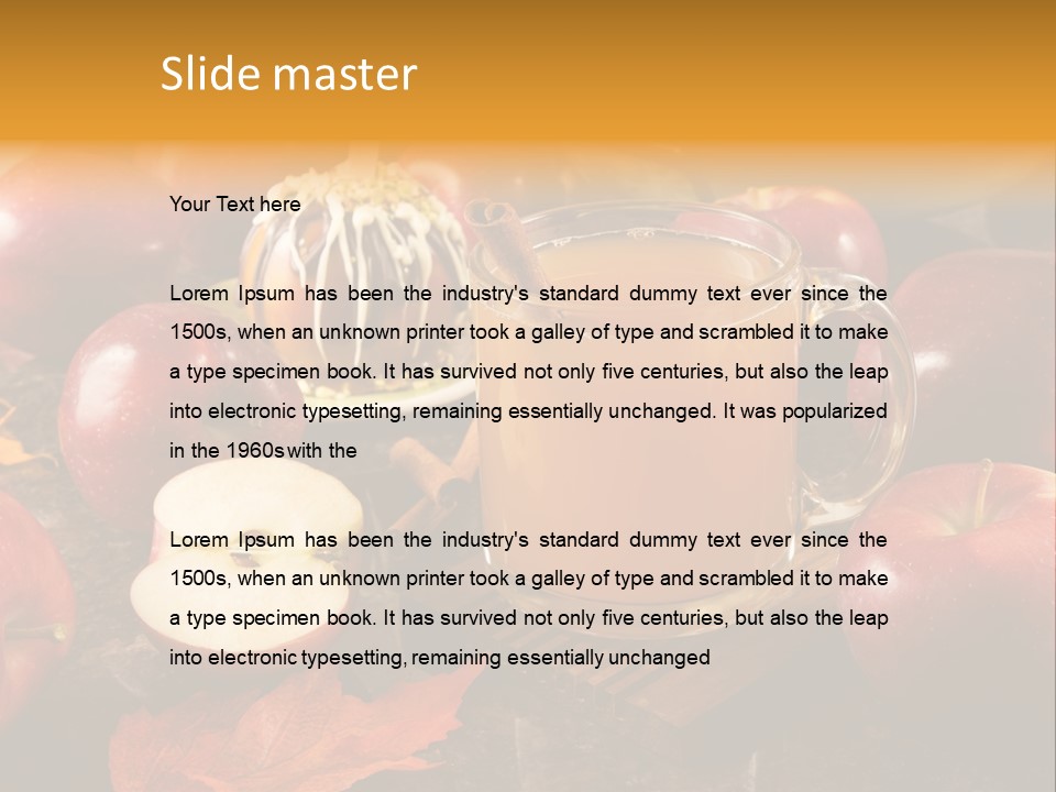 Apple Cider, Caramel Apple And Apple Pie PowerPoint Template