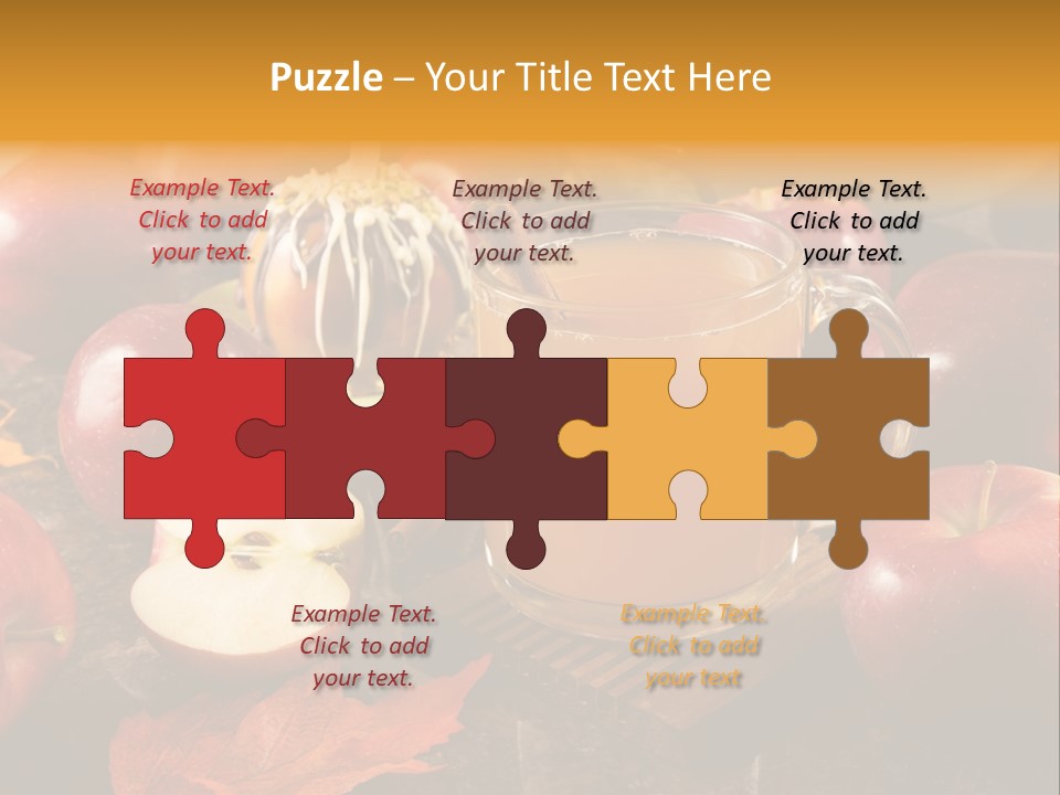 Apple Cider, Caramel Apple And Apple Pie PowerPoint Template