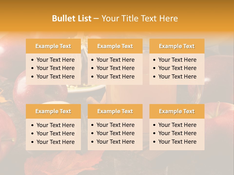 Apple Cider, Caramel Apple And Apple Pie PowerPoint Template