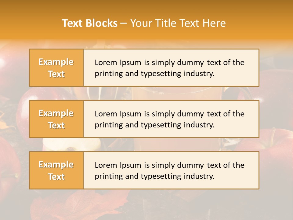 Apple Cider, Caramel Apple And Apple Pie PowerPoint Template
