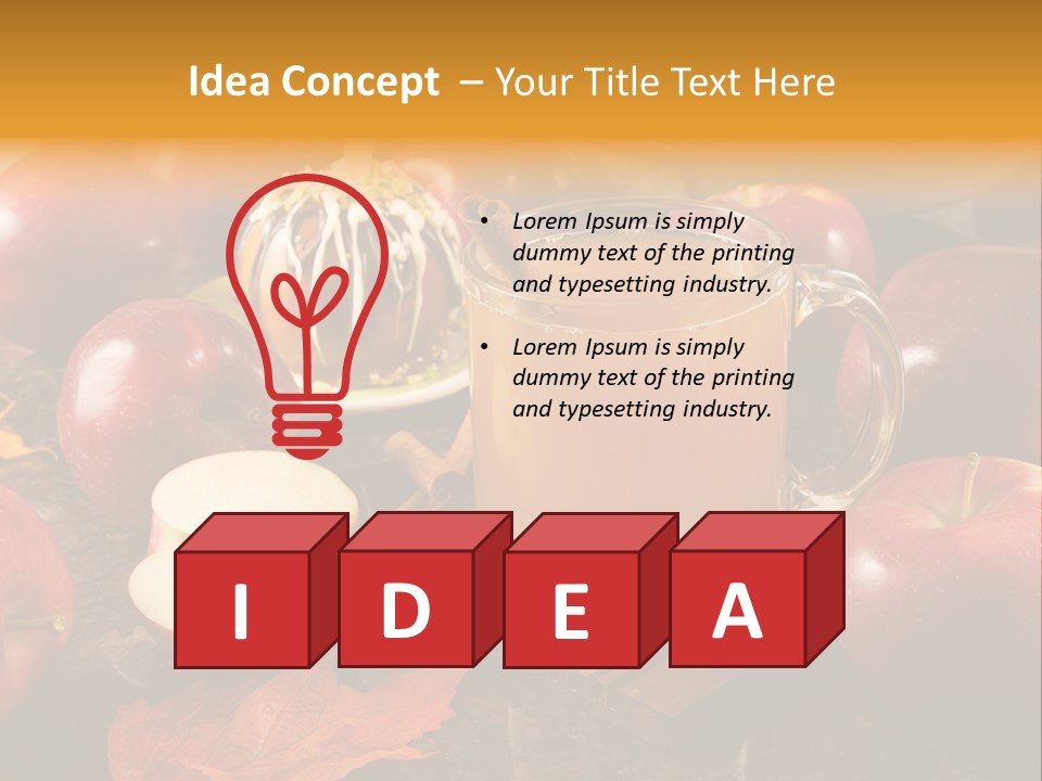 Apple Cider, Caramel Apple And Apple Pie PowerPoint Template