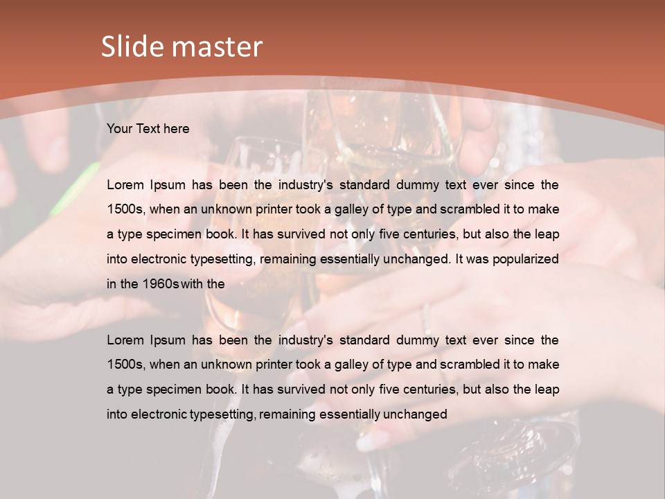 Photo Of A Champagne Pouring Into The Glasses PowerPoint Template