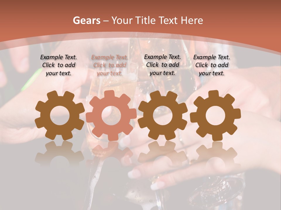 Photo Of A Champagne Pouring Into The Glasses PowerPoint Template