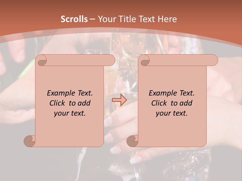Photo Of A Champagne Pouring Into The Glasses PowerPoint Template