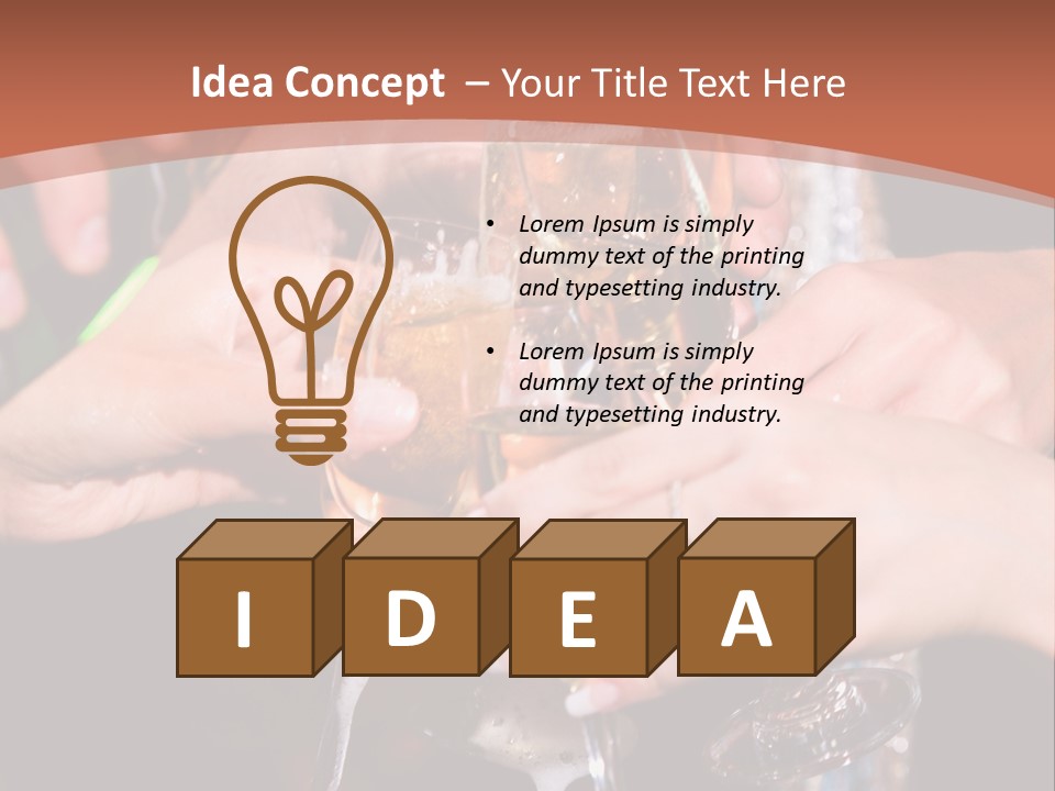 Photo Of A Champagne Pouring Into The Glasses PowerPoint Template