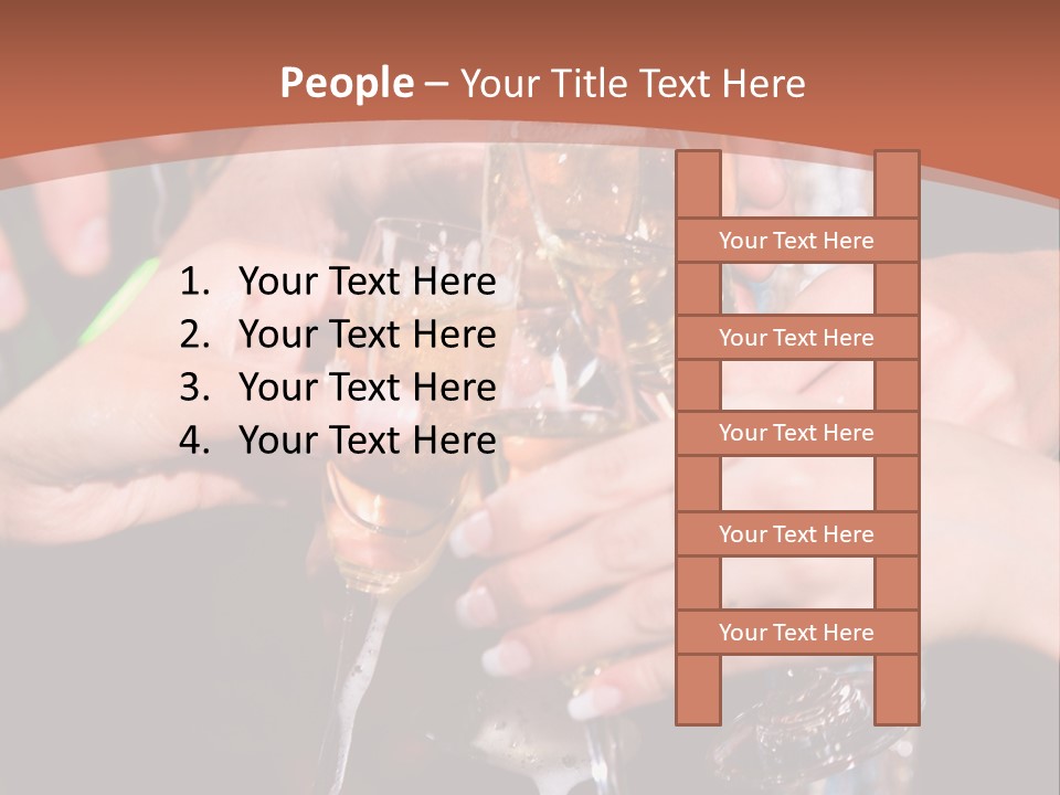 Photo Of A Champagne Pouring Into The Glasses PowerPoint Template