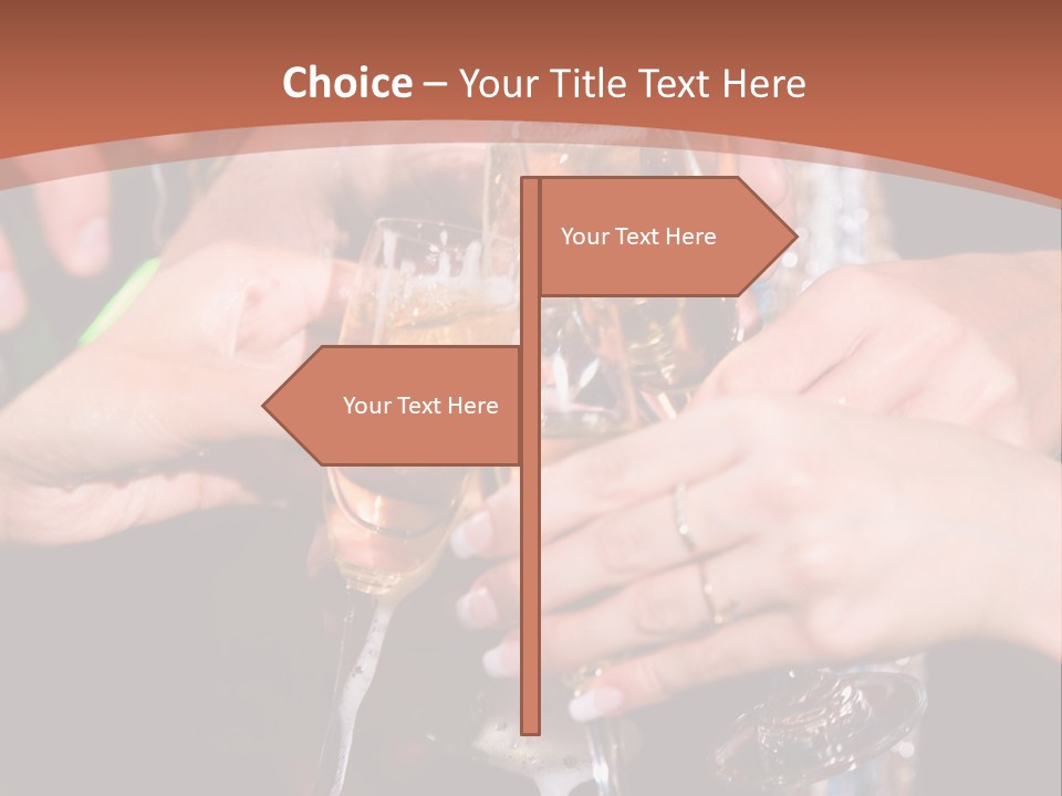Photo Of A Champagne Pouring Into The Glasses PowerPoint Template