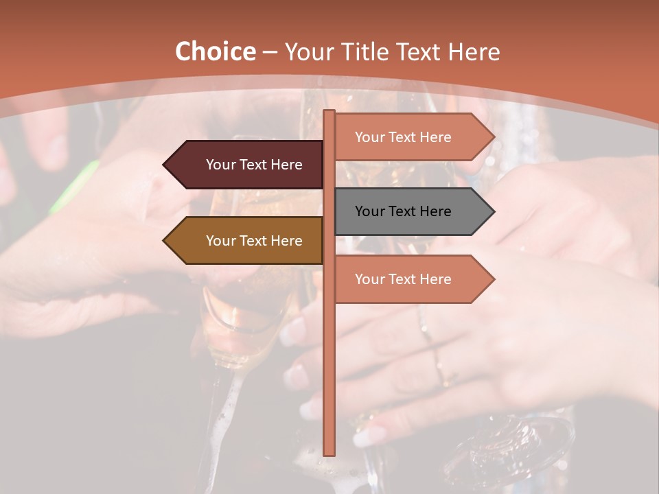Photo Of A Champagne Pouring Into The Glasses PowerPoint Template