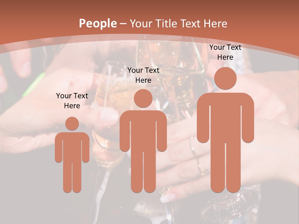 Photo Of A Champagne Pouring Into The Glasses PowerPoint Template