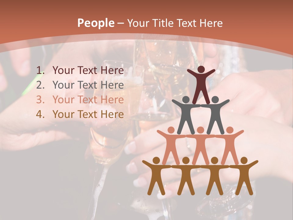 Photo Of A Champagne Pouring Into The Glasses PowerPoint Template