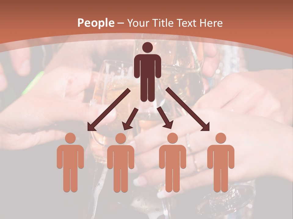 Photo Of A Champagne Pouring Into The Glasses PowerPoint Template