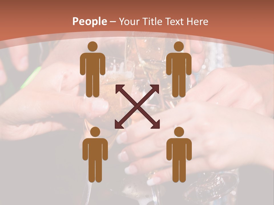 Photo Of A Champagne Pouring Into The Glasses PowerPoint Template