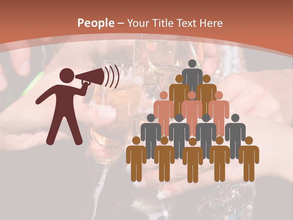 Photo Of A Champagne Pouring Into The Glasses PowerPoint Template