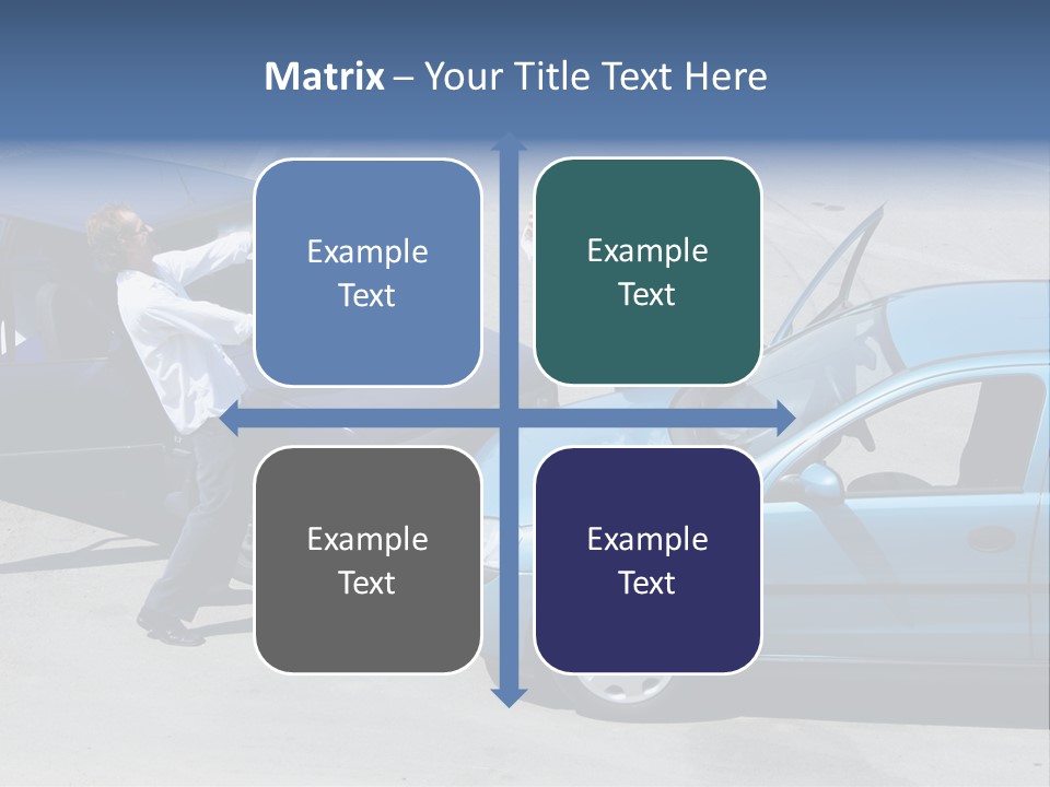 Traffic Accident - One Driver On The Mobile Phone, Second Expressing Anger PowerPoint Template