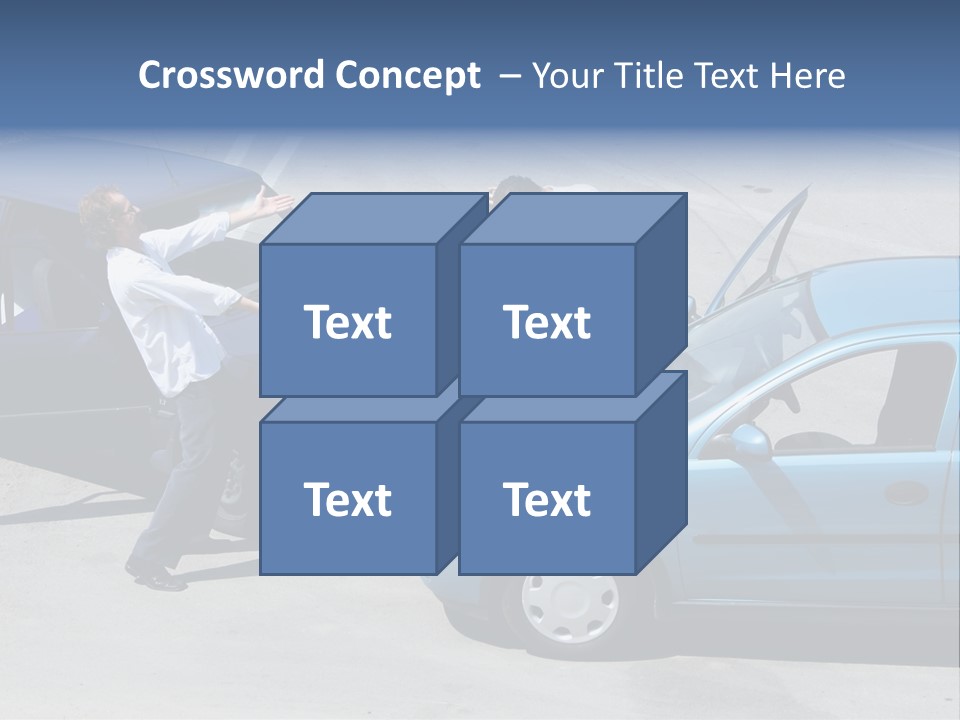 Traffic Accident - One Driver On The Mobile Phone, Second Expressing Anger PowerPoint Template