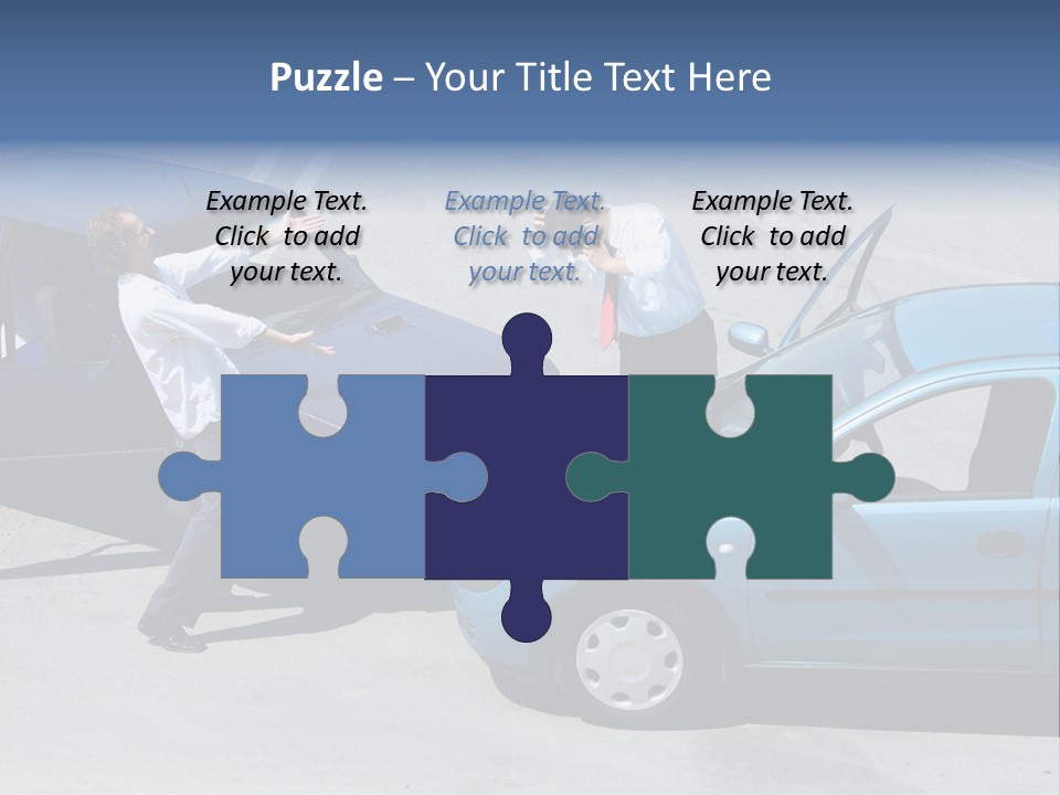 Traffic Accident - One Driver On The Mobile Phone, Second Expressing Anger PowerPoint Template