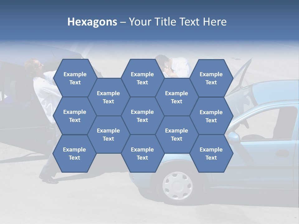 Traffic Accident - One Driver On The Mobile Phone, Second Expressing Anger PowerPoint Template