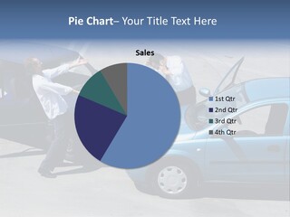 Traffic Accident - One Driver On The Mobile Phone, Second Expressing Anger PowerPoint Template