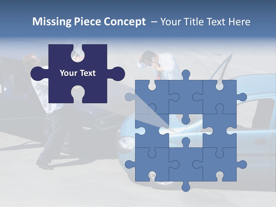 Traffic Accident - One Driver On The Mobile Phone, Second Expressing Anger PowerPoint Template