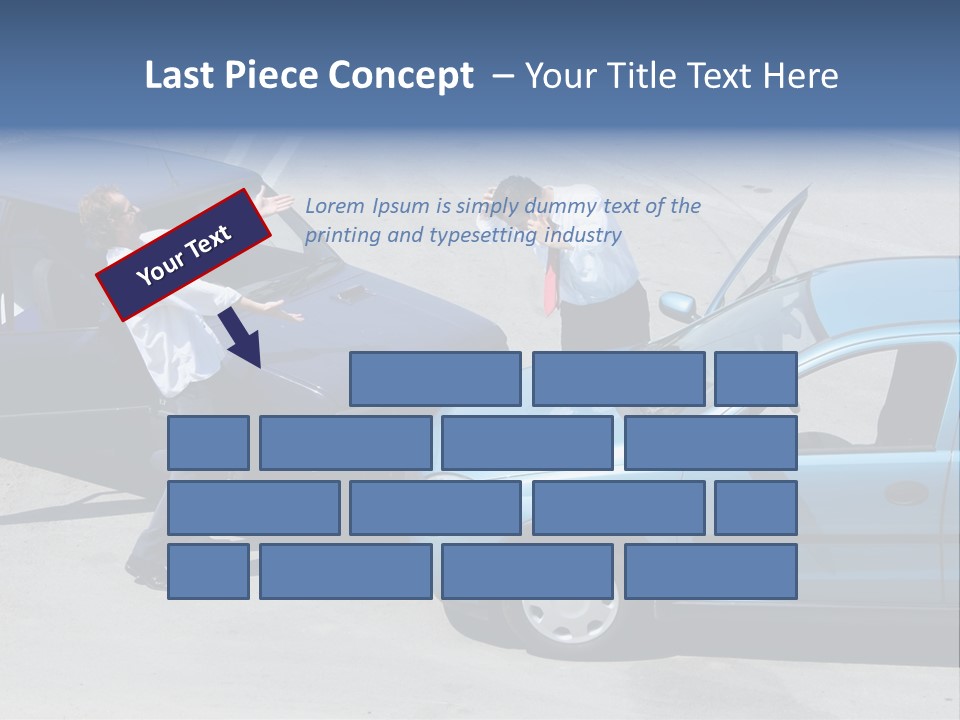 Traffic Accident - One Driver On The Mobile Phone, Second Expressing Anger PowerPoint Template