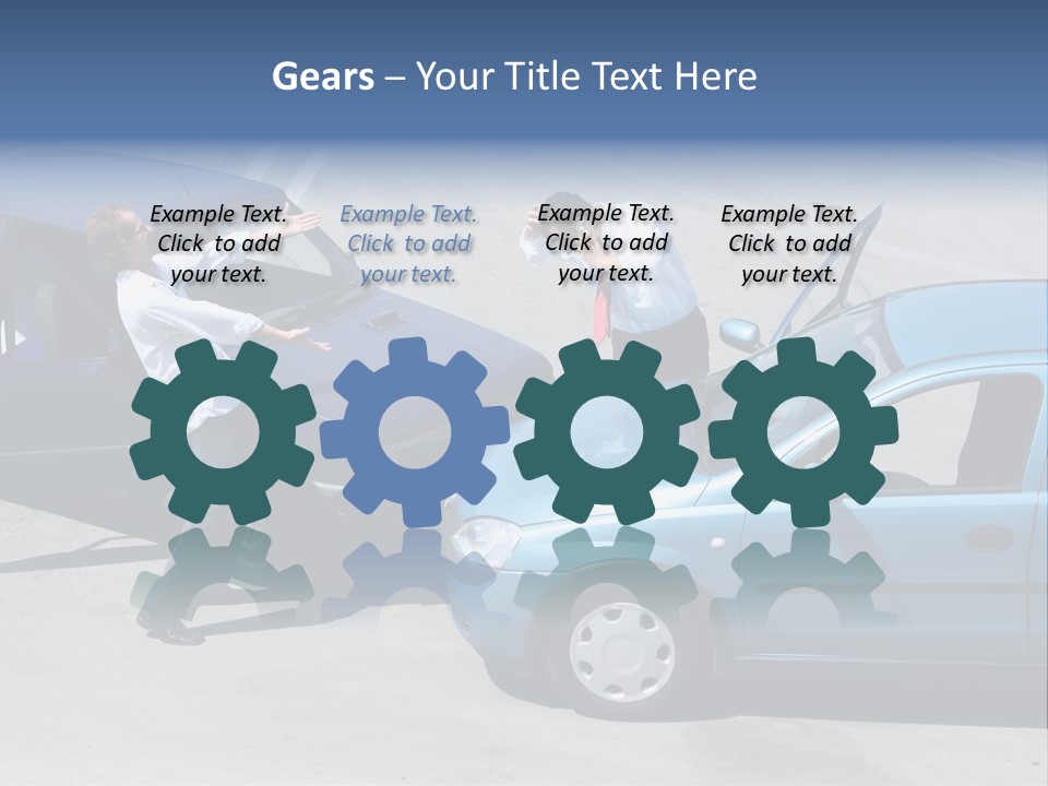 Traffic Accident - One Driver On The Mobile Phone, Second Expressing Anger PowerPoint Template