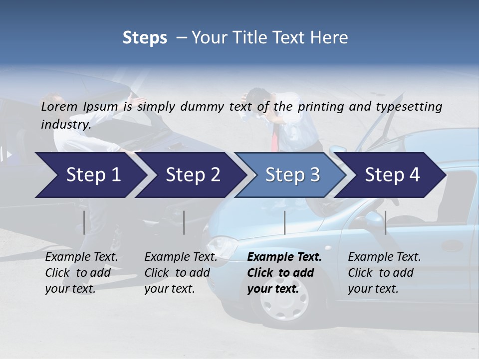 Traffic Accident - One Driver On The Mobile Phone, Second Expressing Anger PowerPoint Template