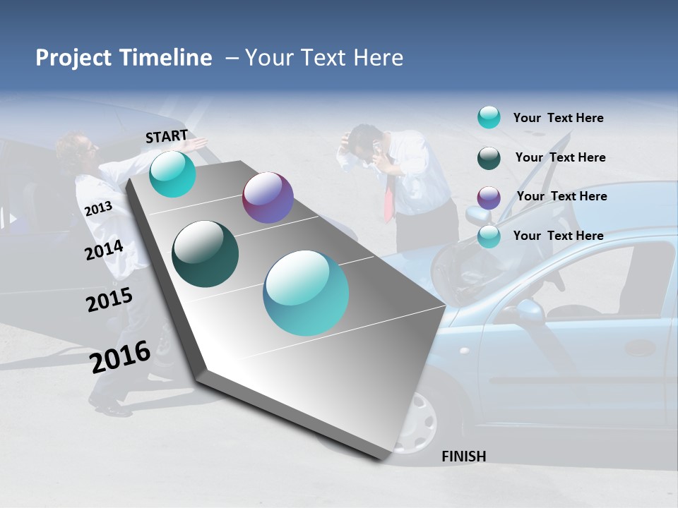 Traffic Accident - One Driver On The Mobile Phone, Second Expressing Anger PowerPoint Template